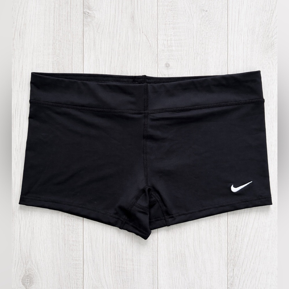 Nike Black Dri-FIT Women's Athletic Shorts with White Swoosh Tag